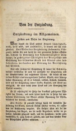 Handbuch der Chirurgie : für das untergeordnete ärztliche Personale, 1. Handbuch der theoretischen Chirurgie