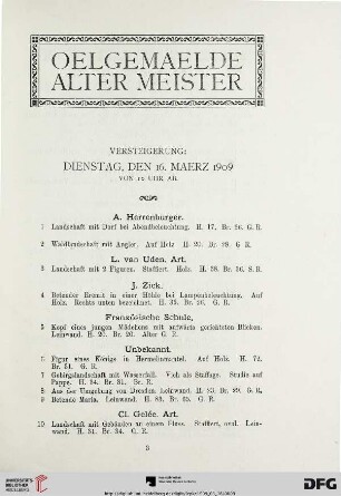 Oelgemälde alter Meister (Nr. 1-210)