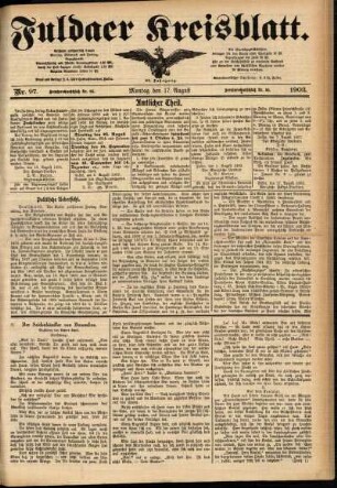 Ausgabe vom Montag, den 17. August 1903.