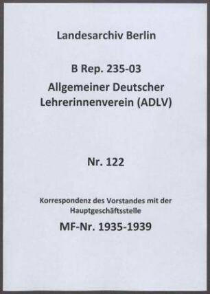 Schriftwechsel der Geschäftsführerin Annie Schrabach mit einzelnen Mitgliedern des Vorstandes