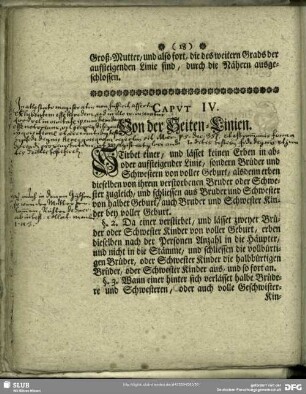 Caput IV. Von der Seiten-Linien
