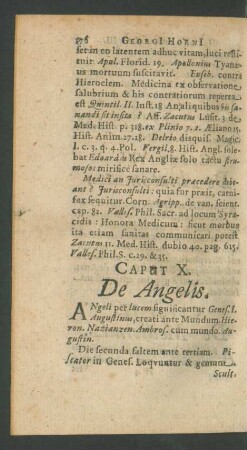 Caput X. De Angelis.