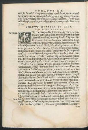 Conatus Quartus, De Exordio Poenitentiae.