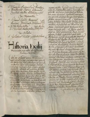 Winterhalbjahr 1594/1595. Rektorat Andreas Laubmaier (Prorektor: Stephan Gerlach). Universität in der Pestzeit: "Historia Exilii Herrensbergensis et Calbensis".