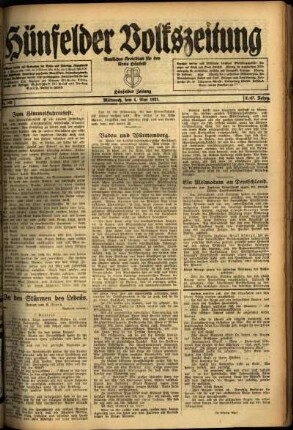 Ausgabe vom Mittwoch, den 04. Mai 1921.