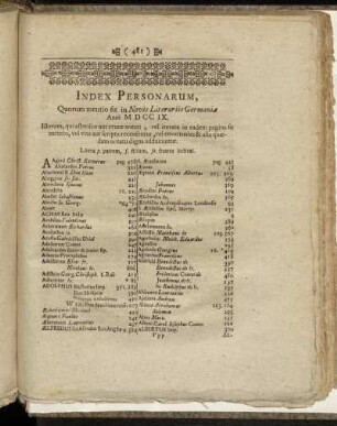 Index Personarum,[...]