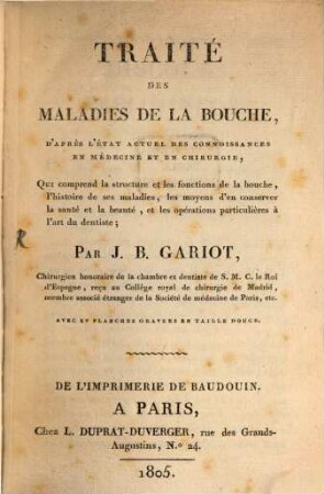 Traité des maladies de la bouche