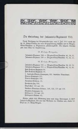 Die Gründung des Infanterie-Regiments 370