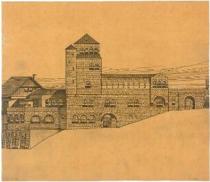 Billing, Hermann; Karlsruhe; Turmberg-Gaststätte, Erweiterung - Vorderansicht