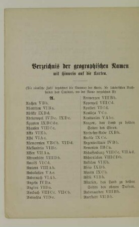 Verzeichnis der geographischen Namen