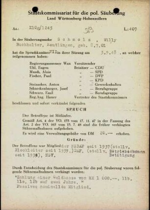 Schmolz, Willy