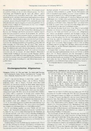 199-200 [Rezension] Thompson, William M., Fire and light: the saints and theology