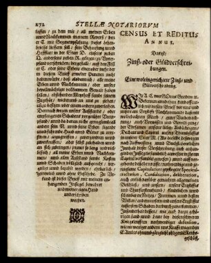 Census Et Reditus Annui. Das ist: Zinß- oder Güldverschreibungen.