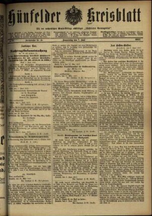Ausgabe vom Donnerstag, den 07. Juni 1917.