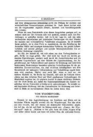 Vom Wandervogel