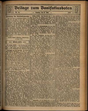 Zweite Ausgabe vom Sonntag, den 10. Juni 1928.
