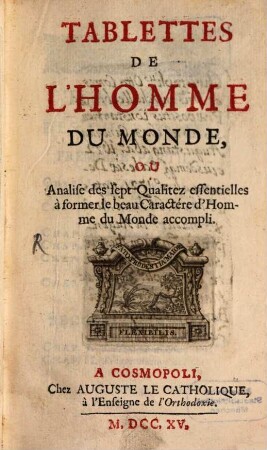 Tablettes de l'homme du monde