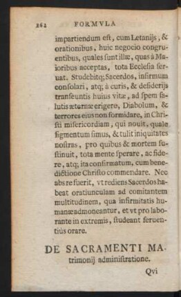 De Sacramenti Matrimonii administratione.