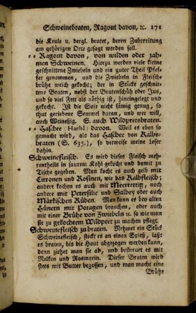 Schweinefleisch zu braten. - Semmelpastete.