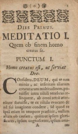 Dies primus. [De fine hominis.]