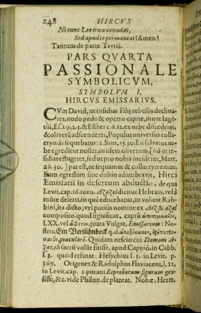 Pars Quarta Passionale Symbolicum.