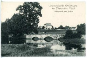 Grillenburg. Schlossteich und Brücke
