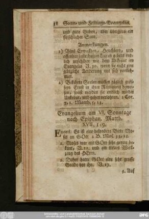 Evangelium am VI. Sonntage nach Epiphan. Matth. XVII, 1 - 9.