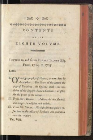 Contents Of The Eigth Volume