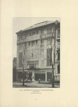Abb. 82. Marmorhaus-Lichtspiele am Kurfürstendamm. Aussenansicht. Architekt Hugo Pál