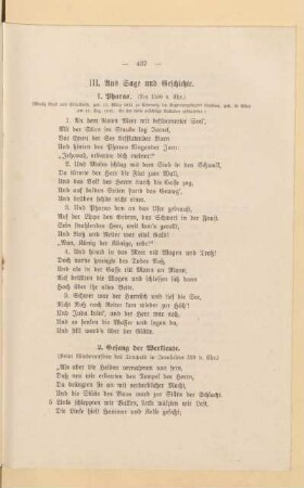 III. Aus Sage und Geschichte