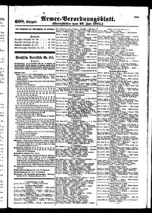 608. Ausgabe. Dienstag, 27. Juli 1915
