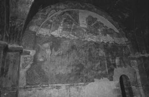 Majestas Christi umgeben von Evangelistensymbolen, Seraphim, Cherubim und Engelschören, sowie Himmels- und Höllendarstellungen — Sturz der Verdammten in die Hölle