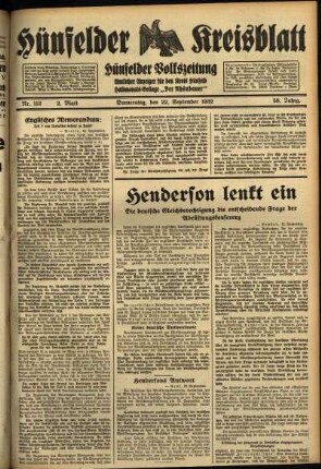 Zweite Ausgabe vom Donnerstag, den 22. September 1932.