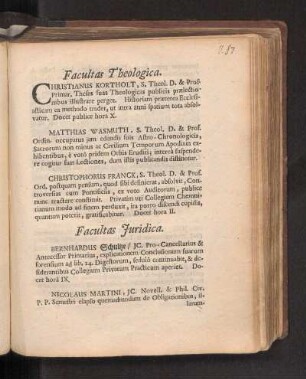 Facultas Theologica.
