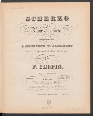 Scherzo pour pianoforte oeuv. 20