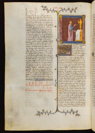 Titelminiatur: Zephanja vor einem Altar mit goldener Statue
