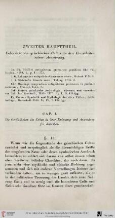 Zweiter Haupttheil: Uebersicht des griechischen Cultus in den Einzelheiten seiner Aeusserung