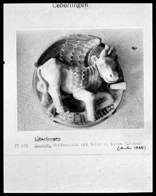 Schlußstein mit Stier des Lucas (Abguß)