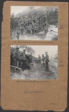 Gewehrreinigung in den Stellungen an der Aisne