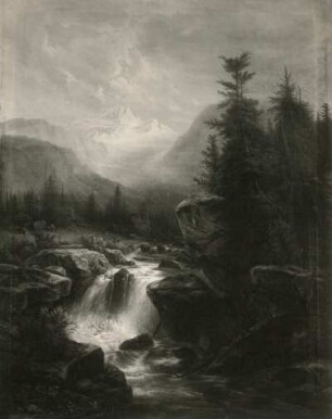 Unbekannter Künstler. Gebirgslandschaft. Leinwand; 80 x 70 cm. Um 1840. Privatbesitz