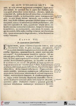 Caput. VIII.: De Equitationis facultatibus