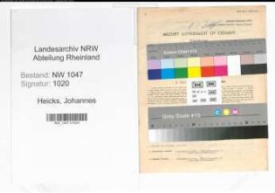 Entnazifizierung Johannes Heicks , geb. 11.01.1897 (Prokurist)