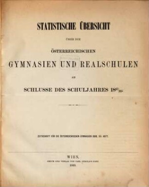 Statistische Übersicht über die österreichischen Gymnasien und Realschulen, 1867/68 (1868)