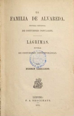 La familia de Alvareda : novela original de costumbres populares