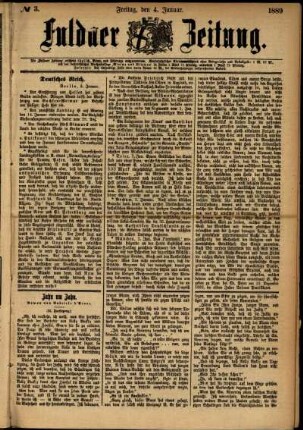 Ausgabe vom Freitag, den 04. Januar 1889.