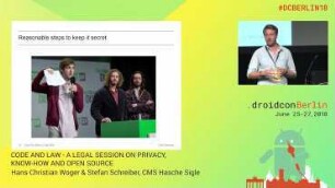 Code and Law - A legal session on privacy, know-how and (unfortunately not) open source