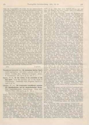 587-591 [Rezension] Langen, Jos., Die trinitarische Lehrdifferenz zwischen der abendländischen und der morgenländischen Kirche