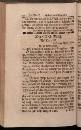 Der CXXI. Brief. - Der CXXXII. Brief.