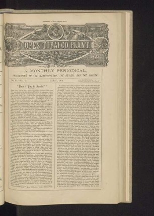 Cope's Tobacco Plant. No. 37. - Vol. I. April, 1873.