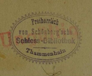 Freiherrlich von Schönberg'sche Schlossbibliothek Thammenhain / Stempel